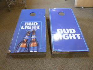 lot 64 image: Handcrafted Bud Light Bean Bag Toss (Cornhole Game)