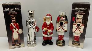 lot 19 image: Misc. Collectible Christmas Decanters (Some In Original Boxes)  (EMPTY)