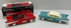 lot 25 image: Two 1957 Chevy Belair Collectible Decanters One In  Original Box (EMPTY)