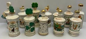 lot 33 image: Misc. Vintage Collectible Decanters Some Irish Themed (EMPTY)