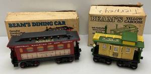 lot 56 image: Misc. Vintage Jim Beam Collectible Train Car Decanters Including Dining Car & Caboose In Original Boxes (EMPTY)