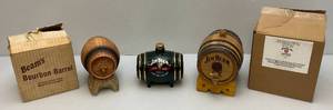 lot 103 image: Misc. Jim Beam Collectible Barrel Decanters (EMPTY)