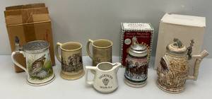 lot 109 image: Misc. Collectible Stiens Including Budweiser Holiday Stein & More (Some NIB)