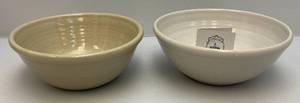 lot 112 image: Two Red Wing Mixing Bowls Large Bowl Marked 1 Of 10 Small Bowl Marked 1 Of 75