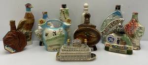 lot 127 image: Misc. BEAM Collectible Decanters (EMPTY) & More