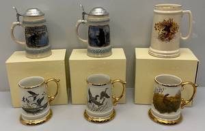 lot 136 image: Misc. Collectible Wildlife Steins Including Gerz & Wade (Some NIB)