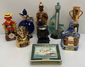 lot 144 image: Misc. BEAM Collectible Decanters (EMPTY) & More