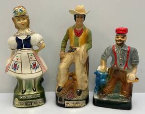 lot 145 image: Misc. Collectible Figural Decanters (EMPTY)
