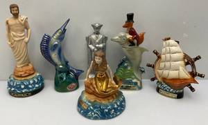 lot 151 image: Misc. BEAM Collectible Nautical & Figural  Decanters (EMPTY) & More