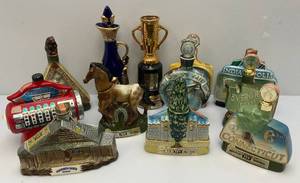 lot 155 image: Misc. BEAM Collectible Decanters (EMPTY) & More