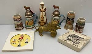 lot 156 image: Misc. Collectible Steins Including Budweiser & More
