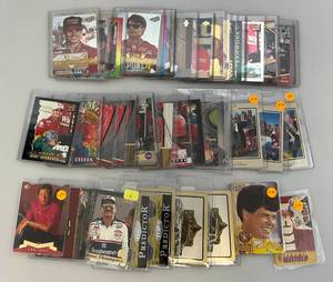 lot 167 image: Misc. NASCAR Trading Cards In Top Loader Protective Sleeves