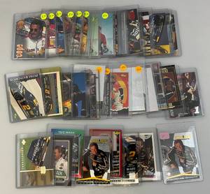 lot 176 image: Misc. NASCAR Trading Cards In Top Loader Protective Sleeves
