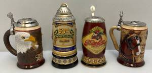 lot 185 image: Misc. Collectible Budweiser Beer Steins & More