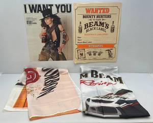 lot 189 image: Collectible Jim Beam 3 x 5 Nylon Flags & Jim Beam Vintage Posters