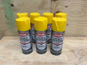 lot 74 image: KRYLON Lot of 7 Cans of- Rust Tough Protective Gloss Enamel Spray Paint- Yellow