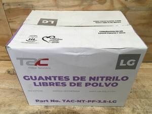 lot 93 image: Case of TAC Powdered Free Nitrile Gloves Size Large
