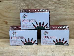 lot 142 image: SANTAS FOREST Lot of 3 Boxes of-  Ultra-Bright Lights- Red