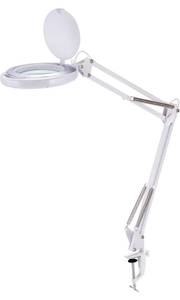 lot 118 image: BOSTITCH Office LED Magnifying Desk Lamp with Clamp Mount, Energy-Efficient LEDs, Dimmable, 4.5W, 480 Lumens, White (VLED600)