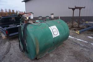 500 Gallon FuelGas Barrel With 150 Gallons of Diesel and Electric Transfer Pump