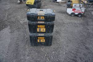 3 - DeWalt Wheeled Stacked Tool Boxes