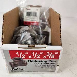 lot 8 image: New Proline Reducing Tee Black Iron 12 x 12 x 38 Qty 5