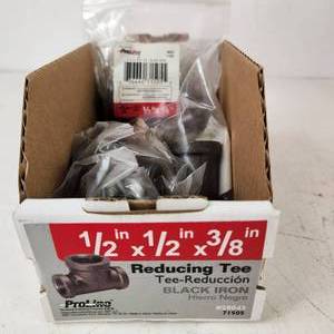 lot 9 image: New Proline Reducing Tee Black Iron 12 x 12 x 38 Qty 5
