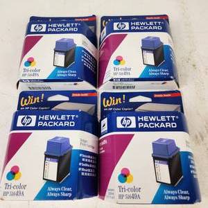 lot 20 image: Lot Of Four Hewlett Packard Tri-color Ink HP 51649A Expired May 1999