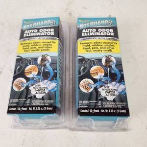 lot 22 image: Lot Of Two New Nosguard Auto Odor Eliminator Removes Odors Caused By Mold Mildew Smoke Food Pets And More
