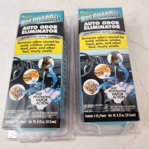 lot 24 image: Lot Of Two New Nosguard Auto Odor Eliminator Removes Odors Caused By Mold Mildew Smoke Food Pets And More