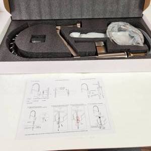 lot 34 image: Brushed Nickle Single Handle Pull Down Sprayer Kitchen Faucet Open Box