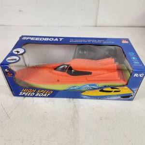 lot 43 image: New Bright Orange RC High Speed Speed Boat