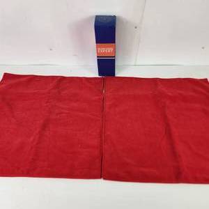lot 55 image: Lot Of Two Red Fleece Pillow Covers 20 x 20 Open Box Pillow Covers Expert