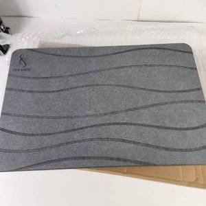 lot 89 image: Berxoeti Stone Bath Mat Anti-Slip Mesh Guard And Sanding Tool Open Box Excellent Condition