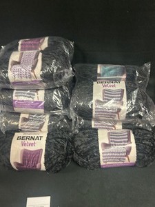 Large Lot of Black Bernat Velvet Yarn