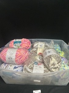 Tote of Assorted Bernat Baby Blanket Yarn