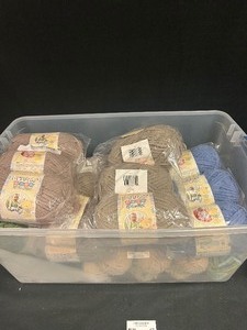 Tote of Bernat Baby Blanket Yarn (Blue,Cream, Brown, Green)