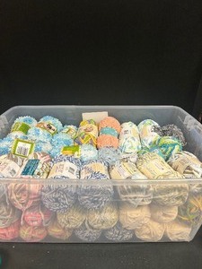 Large Assortment of Bernat Baby Blanket and Bernat Tizzy Yarn