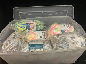 Assorted Bernat Baby Blanket Yarn with Tote