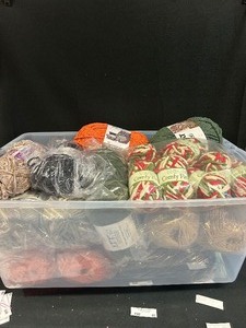 Large Tote with Assortment of Comfy Fleece Yarn and Bernat Yarn