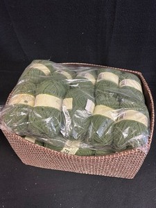 Basket of Green Colored Comfy Yarn