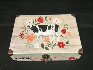 Decorative Box with Variety of Craft Supplies Unused