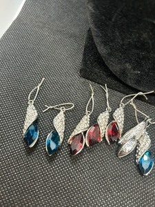 Blue and Red Rhinestone Pendants