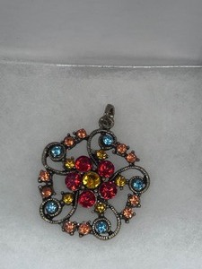 Large Vintage Czech Crystal Rhinestone Pendant
