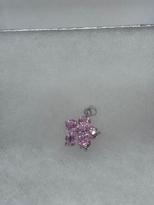 Stamped Pink Flower Pendant