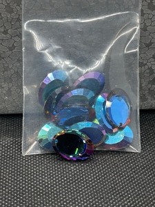 Vintage Swarovski Berbuda blue Oval Crystal Pendants