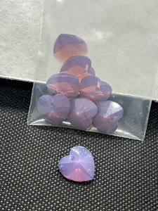 Cyclamen Opal Swarovski Crystal Hearts