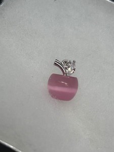 Small Pink Moonstone Sterling Silver Necklace Pendant