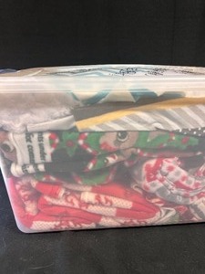 Large tote of Assorted Fleece minky Fabric