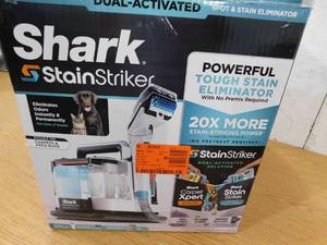 lot 47 image: Shark StainStriker Portable Corded Upholstery, Car, Rug and Carpet Cleaner with Spot and Pet Odor Remover in White